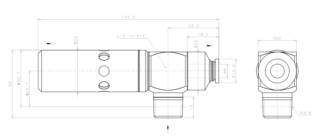 Bộ Tạo Chân Không Dòng VM - VC Pisco VCL15-038C_drawing