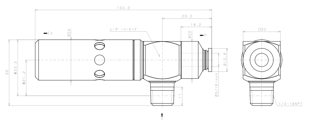 Bộ Tạo Chân Không Dòng VM - VC Pisco VCH20-N2-5/16C_drawing