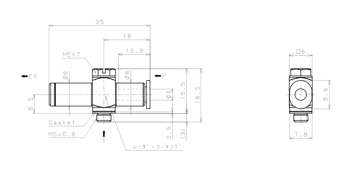 Bộ Tạo Chân Không Dòng VM - VC Pisco VCL04-M54_drawing