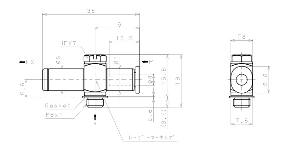 Bộ Tạo Chân Không Dòng VM - VC Pisco VCL05-M64_drawing
