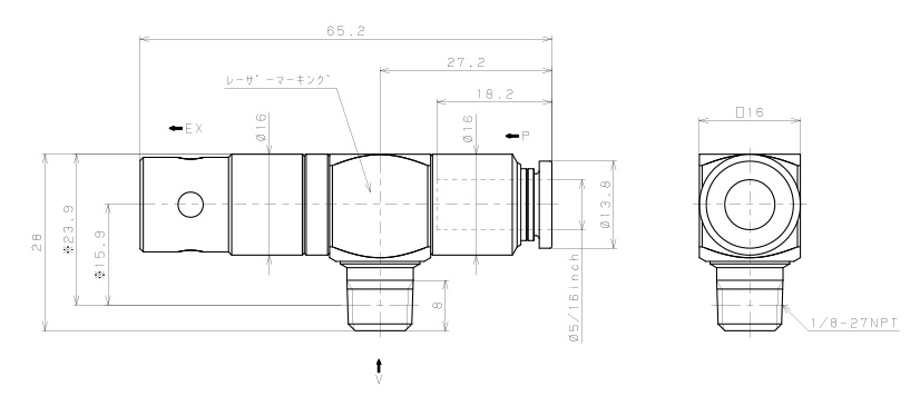 Bộ Tạo Chân Không Dòng VM - VC Pisco VCL07-N1-5/16C_drawing