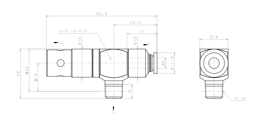 Bộ Tạo Chân Không Dòng VM - VC Pisco VCE10-016C_drawing