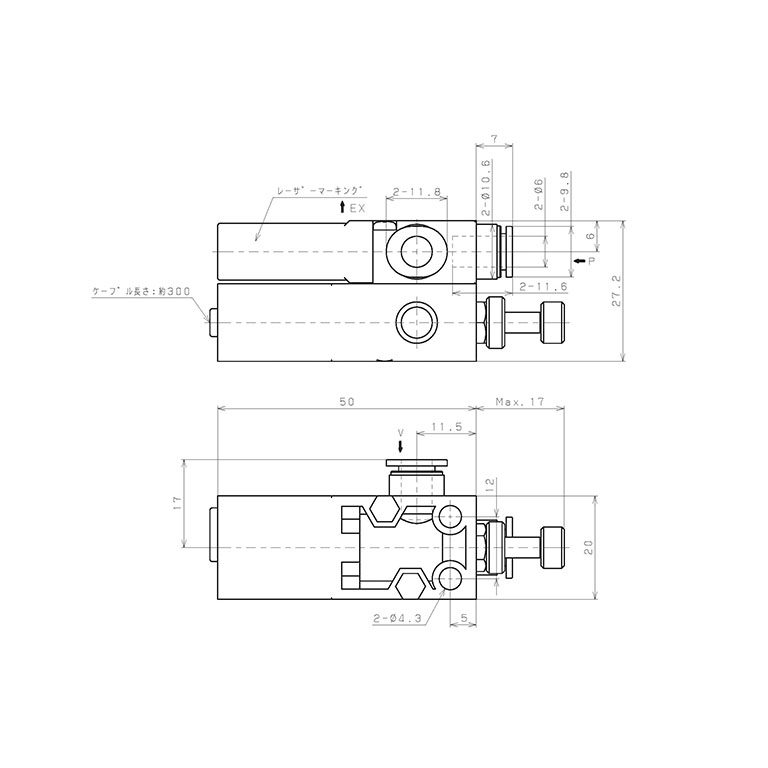 Bộ Tạo Chân Không Dòng VB Pisco VBH07-66S_drawing