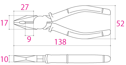 Kìm Cắt Đa Năng 137mm Tsunoda CP-125HG_drawing