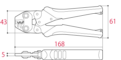 Kìm Bấm Cos 168mm Tsunoda TP-2_drawing