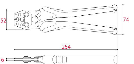 Kìm Bấm Cos E 254mm Tsunoda TP-R_drawing