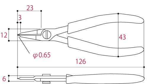 Kìm Mở Phe Mini 126mm Tsunoda MSI-125_drawing