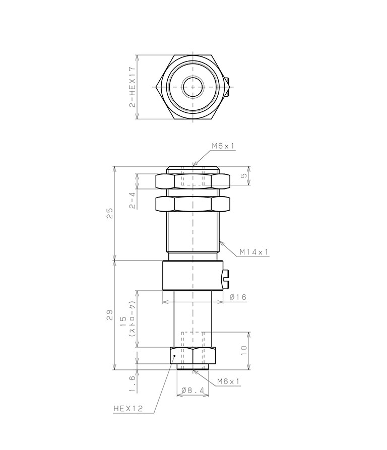 Bộ Nấm Hút Chân Không Và Giá Đỡ, Cao Su Silicone, O.D 20 mm, Pisco VPC20-15AS-M6_drawing