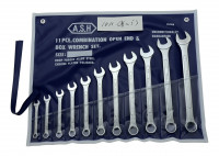 Bộ Cờ Lê Vòng Miệng Hệ Inch 11 Chi Tiết 3/8"-1" ASAHI 1011