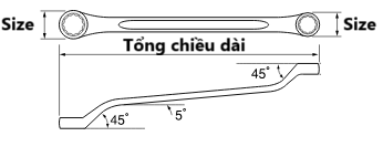 Cờ Lê 2 Đầu Vòng 19x21 mm ASAHI OF0810_drawing