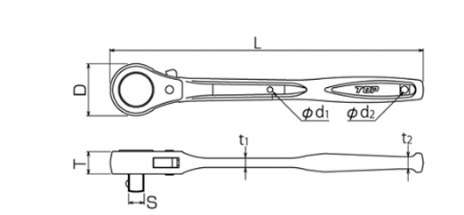 Tay Vặn Đảo Chiều TOP KOGYO RH-4R_drawing