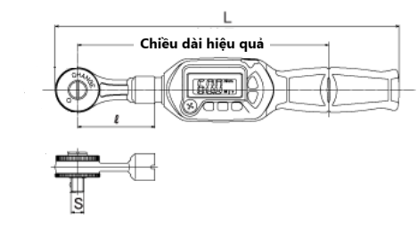 Cờ Lê Lực Hiển Thị Số Đầu Vặn Bánh Cóc 10 mm Top Kogyo DRH030-10BN_drawing