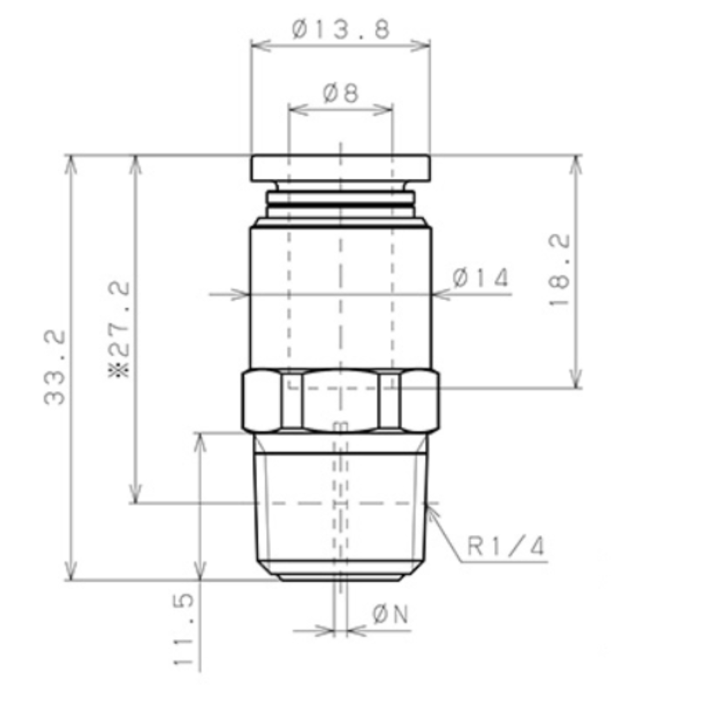 Van Lưu Lượng Cố Định Pisco JKC1/4-N2AU0.4_drawing