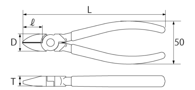 Kìm Cắt Dây Điện Top Kogyo NI-150S_drawing