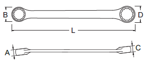 Cờ Lê 2 Đầu Vòng 10 X 12mm SATA 42202_drawing