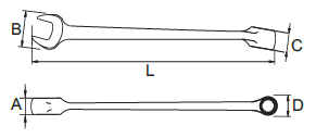 Cờ Lê Vòng Miệng 55mm SATA 40251_drawing