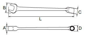 Cờ Lê Vòng Miệng 41mm SATA 40245_drawing