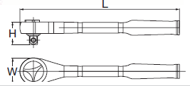 Cần Siết Lực Tự Động Đầu Tròn 1/2In SATA 13901_drawing