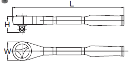 Cần Siết Lực Tự Động Đầu Tròn 1/4In SATA 11901_drawing