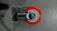 Càng bánh xe cố định nhựa TPU đỏ có bạc đạn Phong Thạnh đường kính 75mm C75U