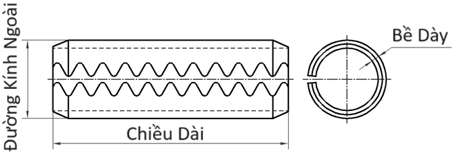 Chốt Răng Cưa Inox 304 JIS B2808 D1.2x14mm_drawing