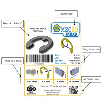 Phe Gài Trục Chữ E Thép DIN6799 D8 (5Cái/Bịch)