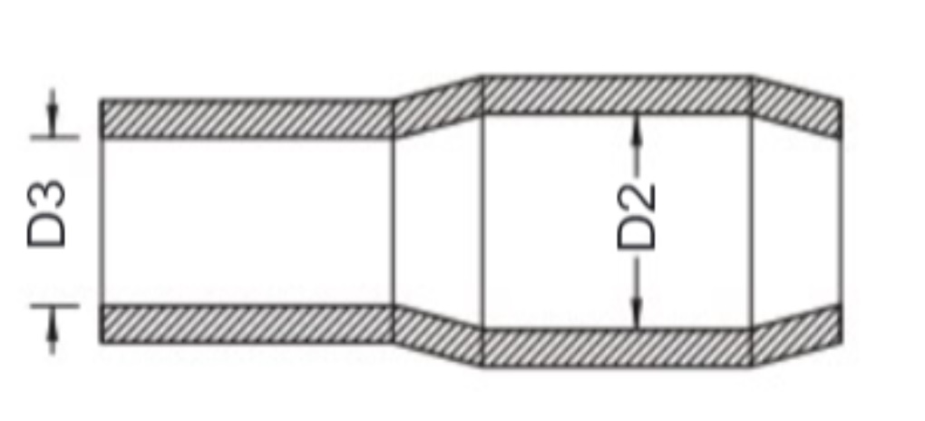 Mũ Chụp Đầu Cosse Cao Su Trắng KST 150 mm2 Đường Kính 24.4-24.4mm V-150 (100/Bịch)_drawing