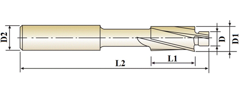Mũi phay bậc YG1 3me HSS-E không phủ M10-18x12.5x22x100_drawing
