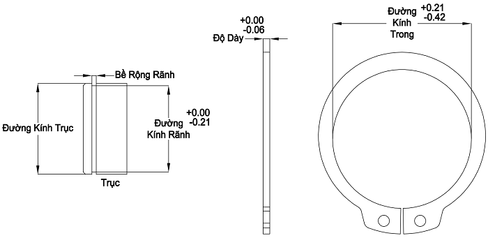 Phe Gài Trục Thép 65Mn DIN471 D85x3.0_drawing