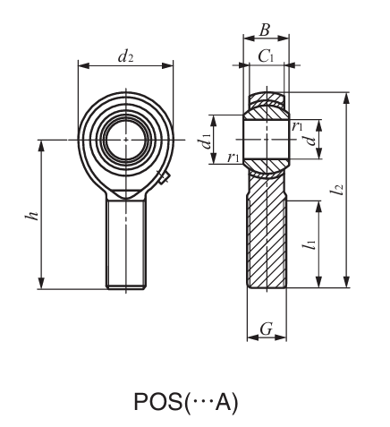 Vòng Bi Mắt Trâu IKO POS18A_drawing