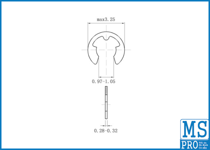 Phe Gài Trục Chữ E Inox 420 D1.2_drawing