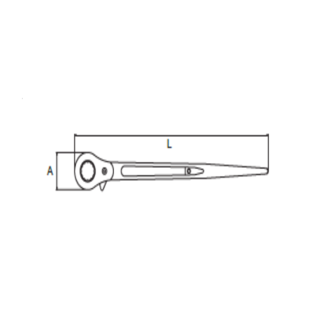 Cờ Lê Đầu Tuýp Đuôi Chuột 19x22mm Sata 47313_drawing