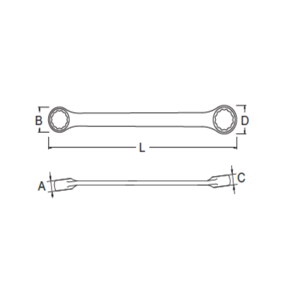 Cờ Lê 2 Đầu Vòng 7/8x15/16 Inch Sata 42106_drawing