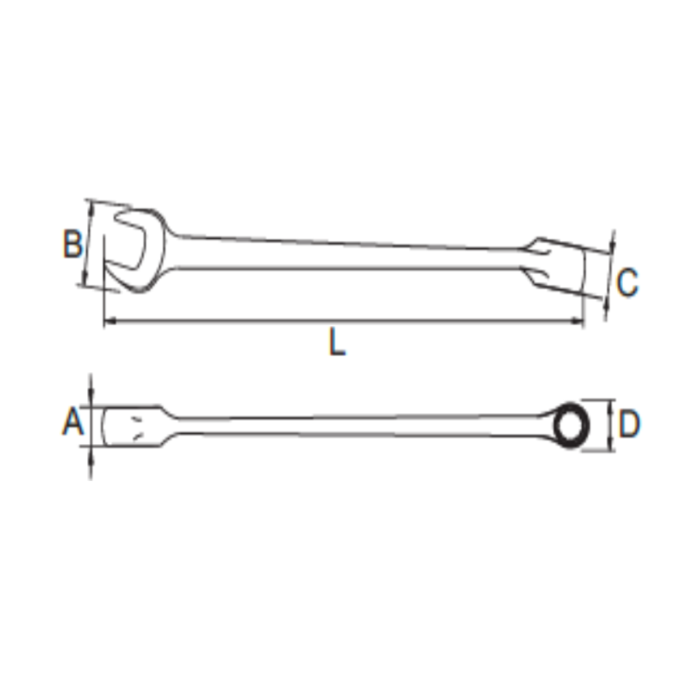 Cờ Lê Vòng Miệng Tự Động 9 mm 43202_drawing