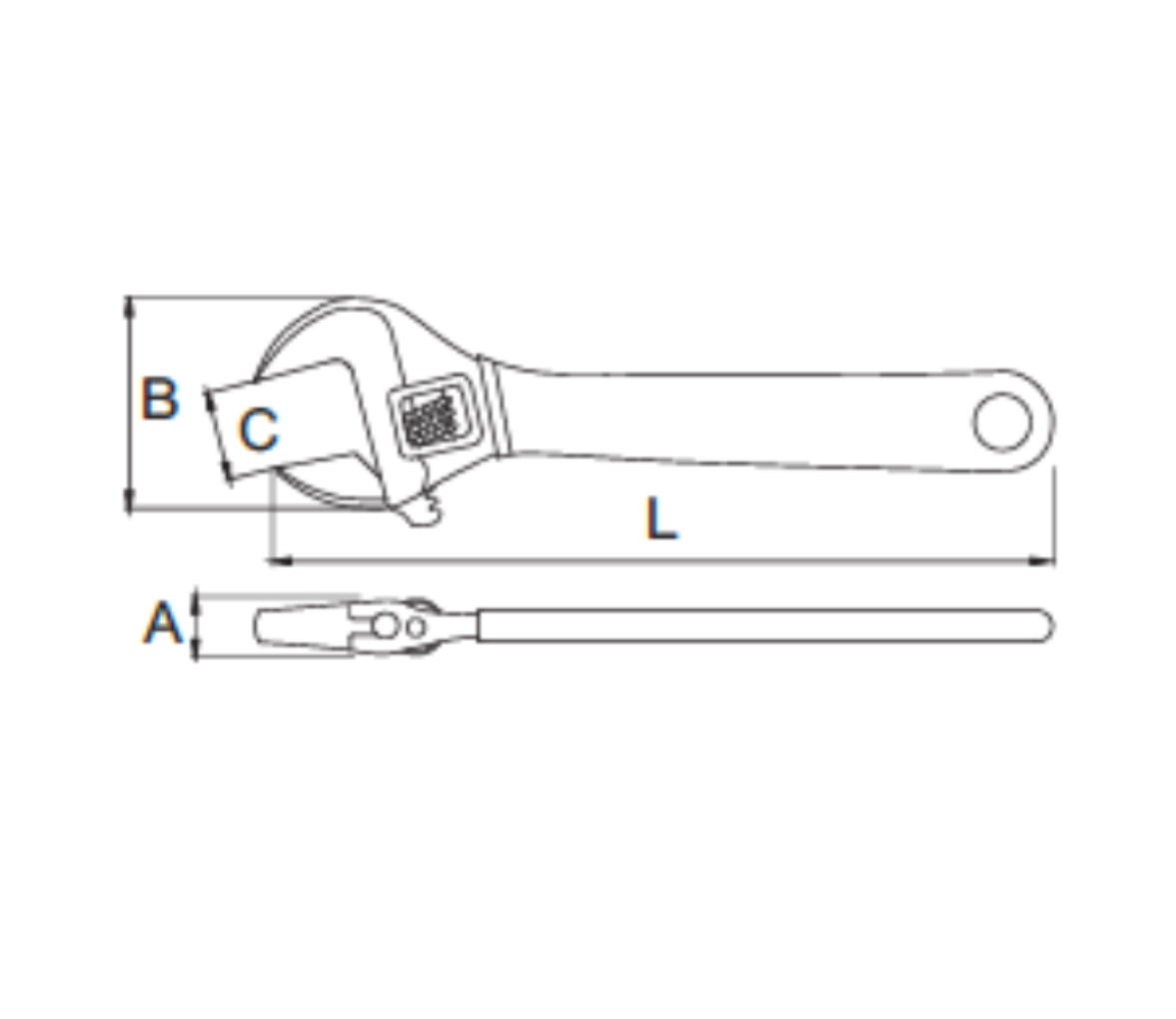 Mỏ Lết Có Điều Chỉnh Kiểu Châu Âu 6inch Sata 47249_drawing