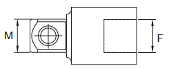 Đầu Tuýp Chuyển Đổi (Đầu Cái Vuông - Đầu Đực Vuông) 1/4x3/8inch Sata Sata 11913_drawing