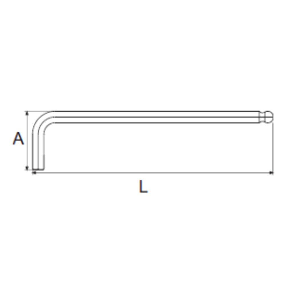 Cây Lục Giác 1.5 mm Đầu Bi Chữ L Dài Sata 81104_drawing