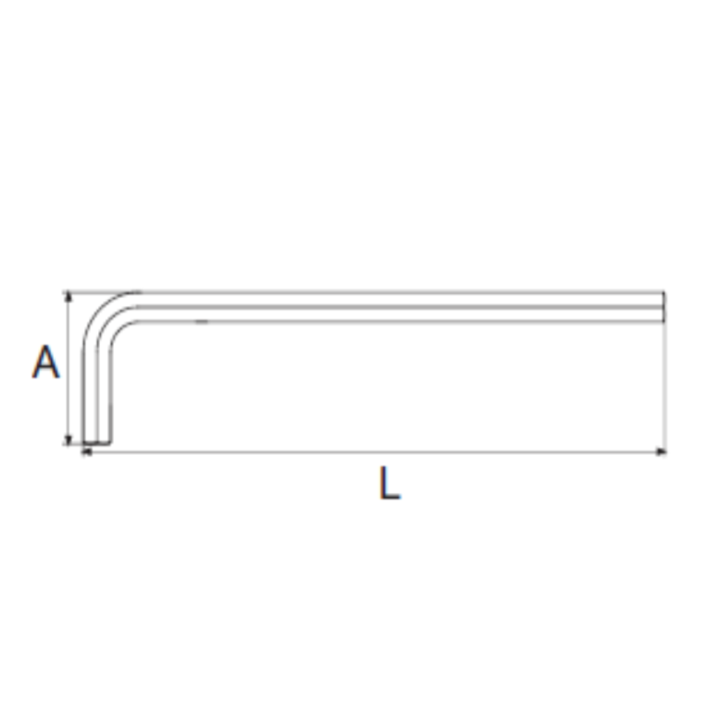 Cây Lục Giác 10 mm Chữ L Đầu Bằng Siêu Dài Sata 80316_drawing