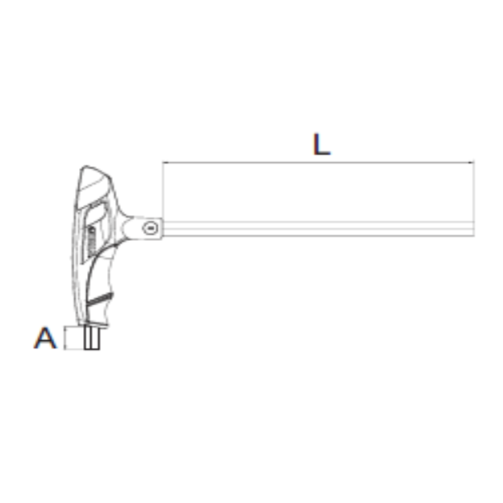 Cây Lục Giác 8 mm Đầu Bi Chữ T Sata 83114_drawing