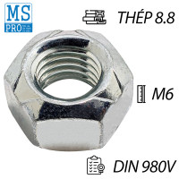 Tán Khóa Thép Mạ Kẽm Trắng Cr3+ DIN980V M6