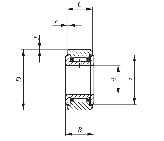 Vòng Bi Kim Có Thể Tách Rời 15x35x15.8 mm IKO NAST 15 ZZ_drawing