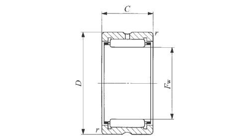 Vòng Bi Kim 1x1.1/2 Inch (không nắp trong) IKO BR162416_drawing