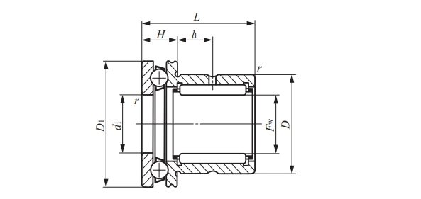 Vòng Bi Kết Hợp Hướng Tâm Và Chặn Trục 25x37x30 mm IKO NAX 2530_drawing