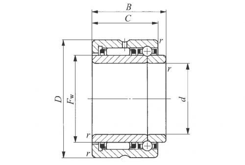 Vòng Bi Kết Hợp Hướng Tâm Và Chặn Trục 20x37x23 mm IKO NATB 5904_drawing