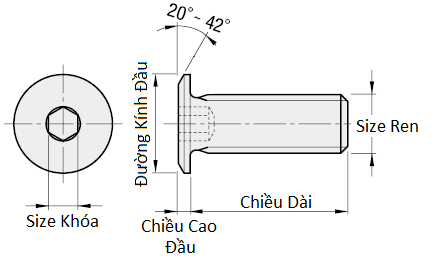 Lục Giác Chìm Đầu Cực Mỏng Inox 304 M5x10 (CBSTSR5-10)_drawing