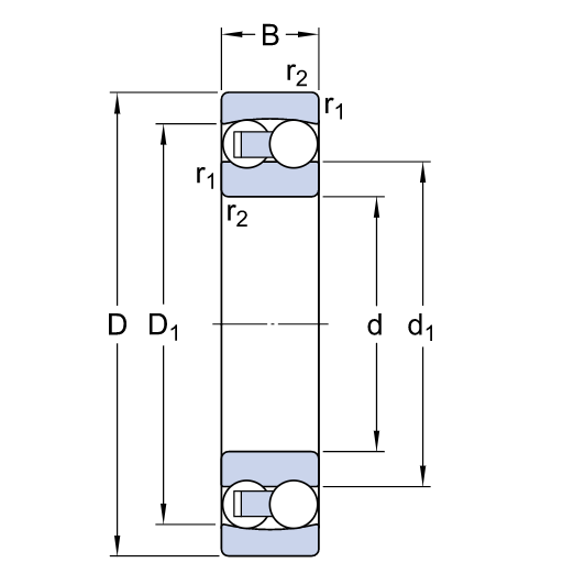 Vòng Bi Cầu Tự Lựa SKF 2311_drawing
