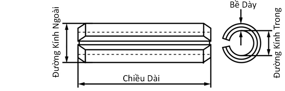 Chốt Ống DIN1481 Thép 65Mn Đen D4x30mm_drawing