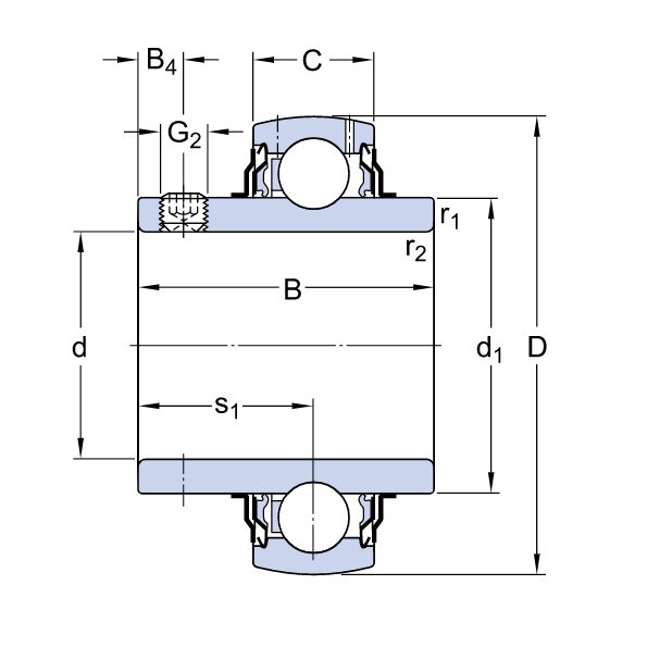 Vòng Bi Cho Gối Đỡ SKF UC 206_drawing