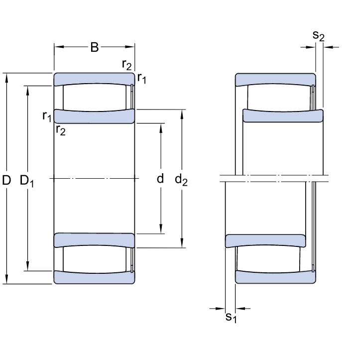Vòng Bi Đũa Trụ 1 Dãy SKF C 4026 V/C4_drawing