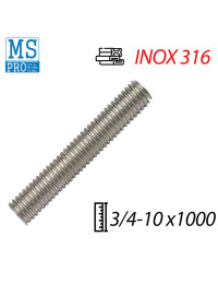Ty Ren Inox 316 UNC 3/4-10 x 1000